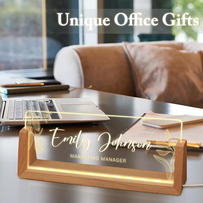 Custom Name Plate for Desk, Personalized Light Up Acrylic Desk Name Plate - Image 7