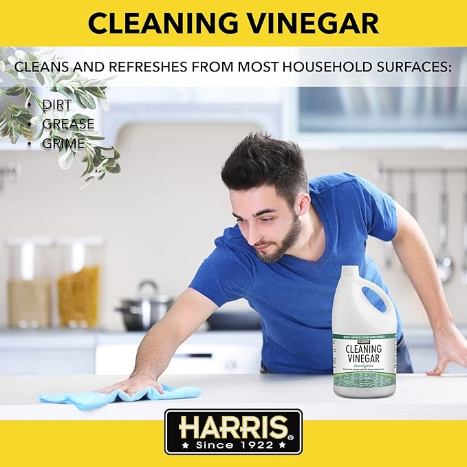 HARRIS Cleaning Vinegar All Purpose Household Surface Cleaner, 128oz (Eucalyptus) with Easy Pour Funnel Included-DeskLoop Office