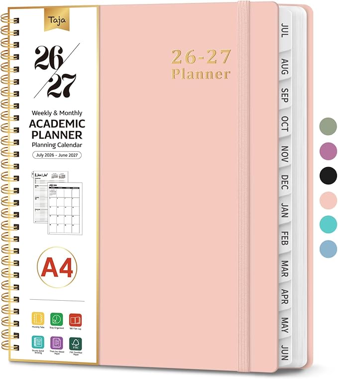 Planner 2026-2027, 8.5" x 11" Weekly and Monthly Academic Year Planner Calendar by Taja