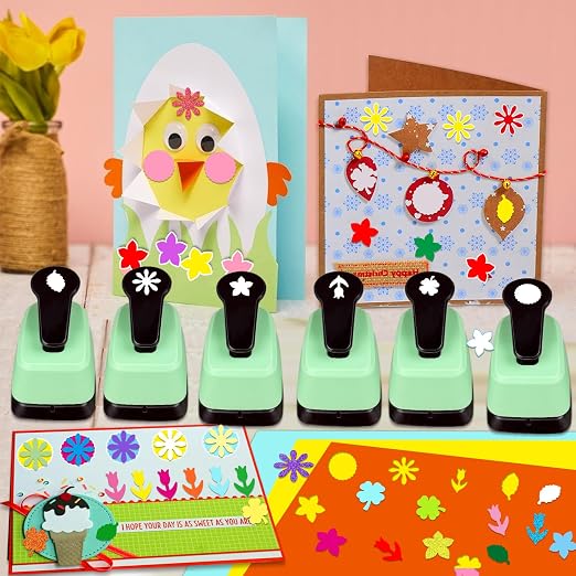 Flower Hole Punch FlowerPunch 6 PCS Paper Punches Set 0.6 inch Scrapbooking - Image 2