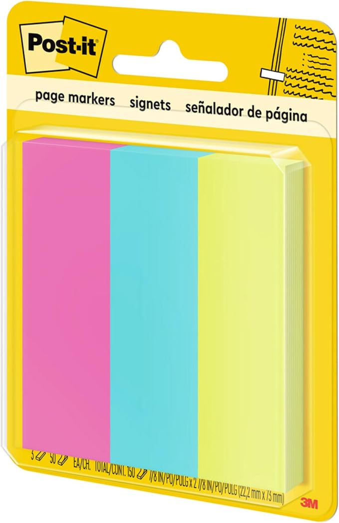 Post-it Sticky Page Markers, 7/8″ x 2-7/8″ Repositionable Tabs, Writable Sticky - Image 3