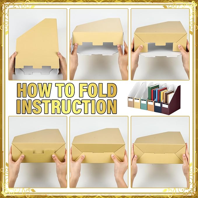 6 Set Floral Cardboard Magazine Holders Set Classroom File Folders Organizer - Image 5