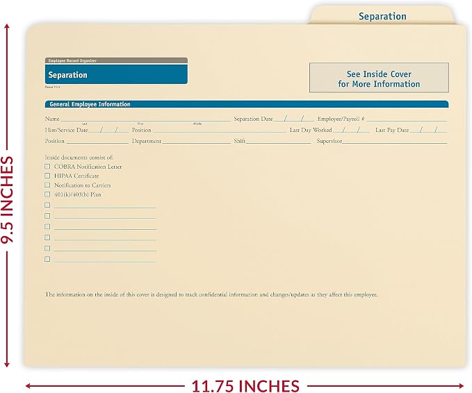 ComplyRight Separation Folder, Document Filing Folder - Image 2