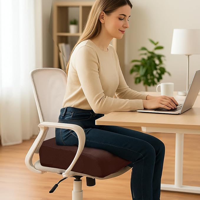 6" Extra Thick Memory Foam Office Chair Cushion – 2-Layer Booster Seat - Image 2