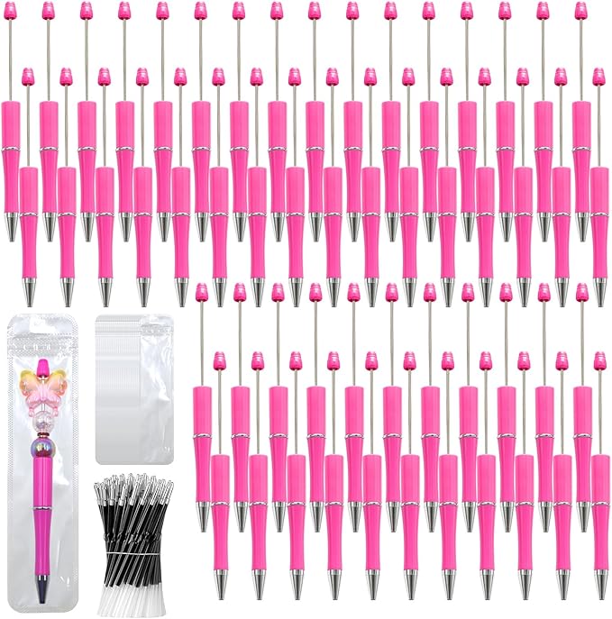 300 Pieces DIY Beadable Pen Kit – 100 Plastic Ballpoint Pens by DASTTUIS