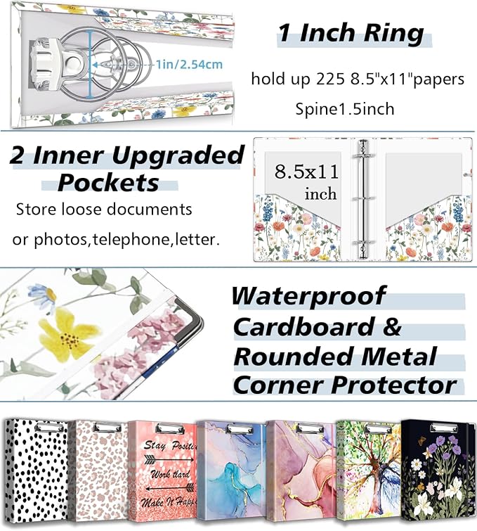 3 Ring Binder 1 Inch, Three Ring Binders Organizer - Image 4