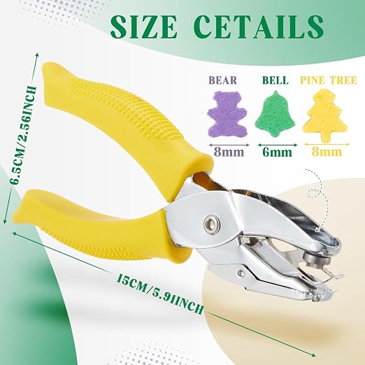 Zonon 3 Pcs Hole Punch Shapes Single Hole Paper Punchers - Image 2