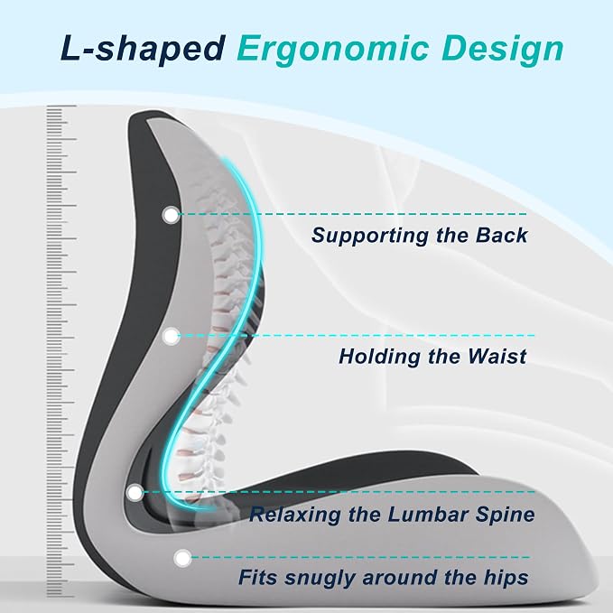 Seat Cushion for Office Chair and Car, Lumbar Support Pillow for Office Chair - Image 3