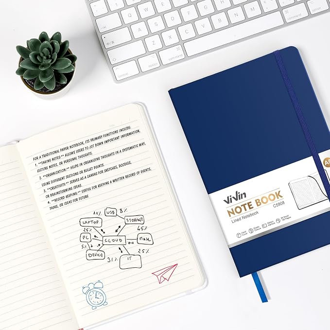 ViVin Lined Journal Notebooks for Work, 192 Pages, Medium 5.5 x 8.3 inch - Image 6