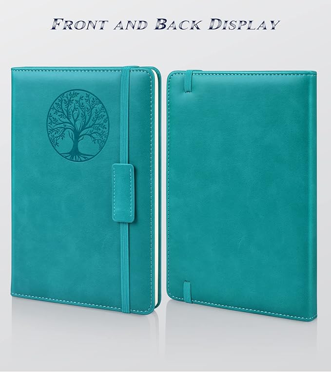 Lined Journal Notebook for Women Men,256 Pages A5 Hardcover Leather Journals for Writing,Travel,Business,Work & School,College Ruled Notebooks for Note Taking,Diary Notepad 5.7"×8.3" (blue)-DeskLoop Office