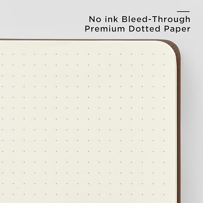 &And Per Se Dotted Journal Notebook, A5 Hardcover Leather Dotted Journal - Image 5