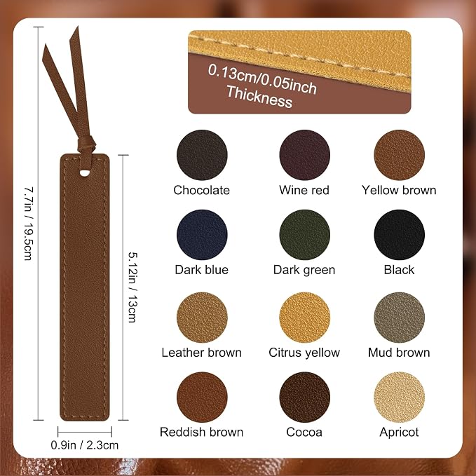 MIXVOVA 12 Pcs Leather Bookmark - Image 3
