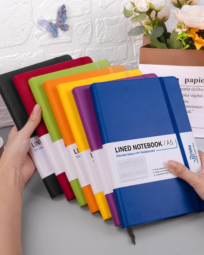 Dynta Hardcover Journal Notebooks, 8.4 x 5.8 inch, 7 Colors Classic Ruled - Image 8