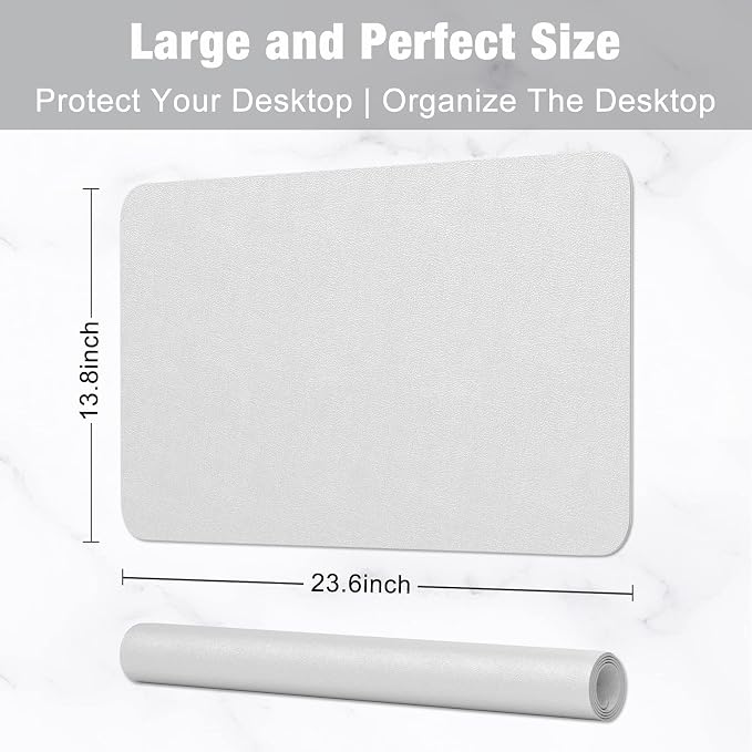 Hsurbtra Desk Pad, 23.6" x 13.8" PU Leather Desk Mat, M Extended Mouse Pad - Image 3