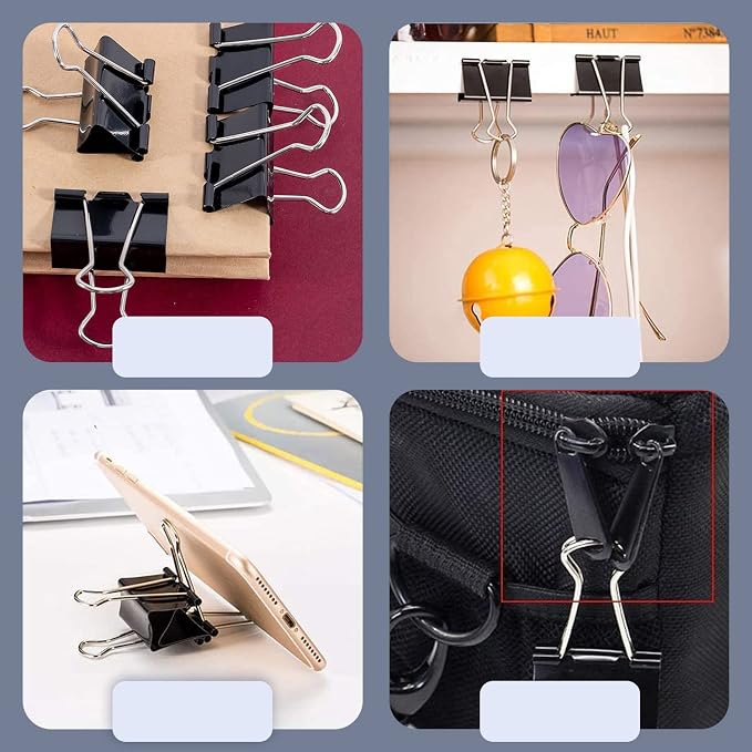 40 Pack Medium Binder Clips, 32mm 1-1/4 Inch Paper Binder Clips Clamps - Image 6