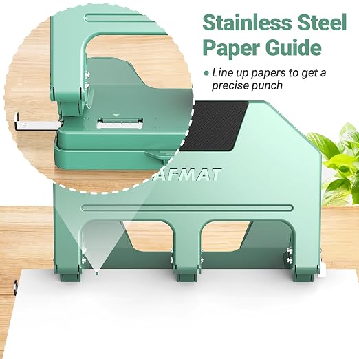AFMAT 3 Hole Punch, 9/32" Holes, 40-Sheet 3 Hole Puncher - Image 5