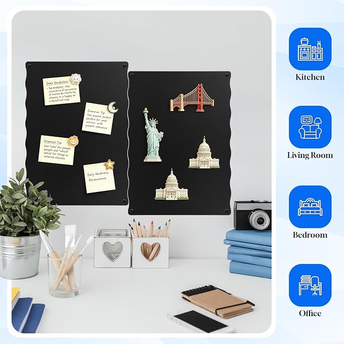 2Pack Magnet Board for Wall, Magnetic Wall Board for Letters, Spice Jars - Image 2