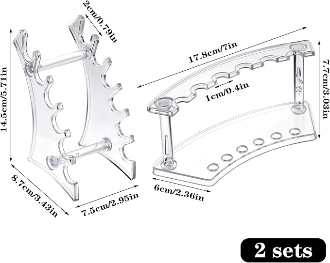 Teling 4 Pieces Pen Display Stand Acrylic pen Holder Clear Pen Stand Rack - Image 2