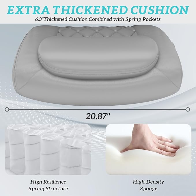 GYI O205P High Back Executive Office Chair, Big and Tall Office Chair 400LBS with Rubber Wheels,Ergonomic Adjustable Computer Desk Chairs with Padded Flip-up Armrests,Lumbar Support (Grey)-DeskLoop Office