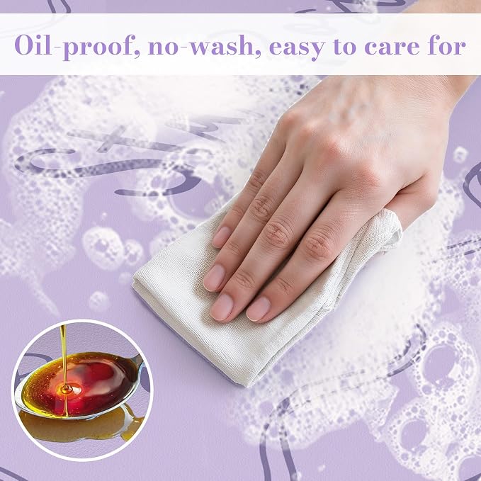 iCasso Purple Office Decor for Women, Scalloped Desk Cover Mat, Large Mouse Pad - Image 4