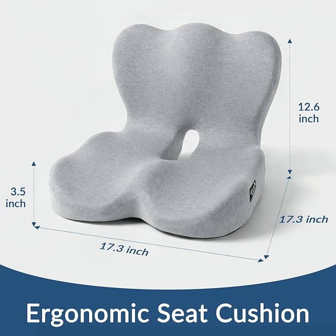 Exclusivo Mezcla Memory Foam Seat Cushion, Ergonomic Tailbone Pain Relief - Image 7