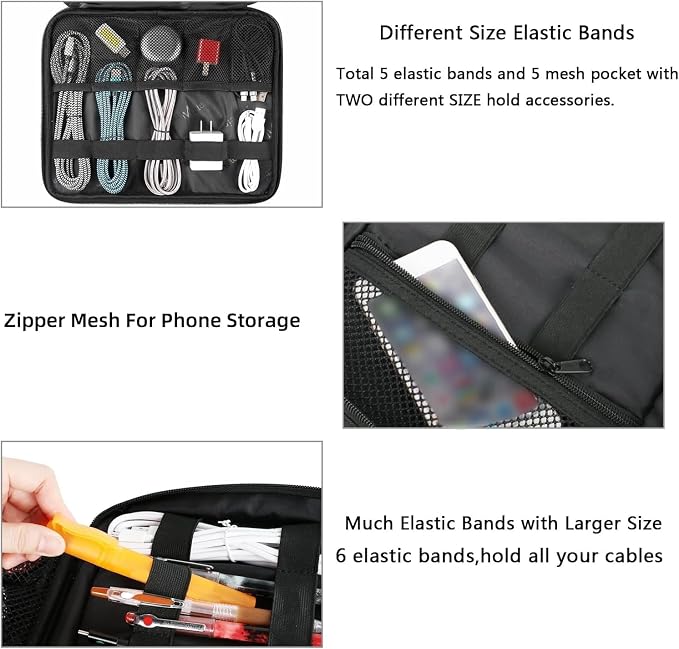 MATEIN Cable Organizer Bag, Large Travel Storage Bag Sturdy Tool Case - Image 4