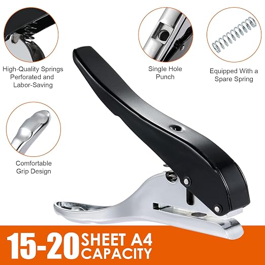 Hole Punch 4mm Single Hole Punch, Heavy Duty Hole Puncher Single, Paper Punch - Image 4
