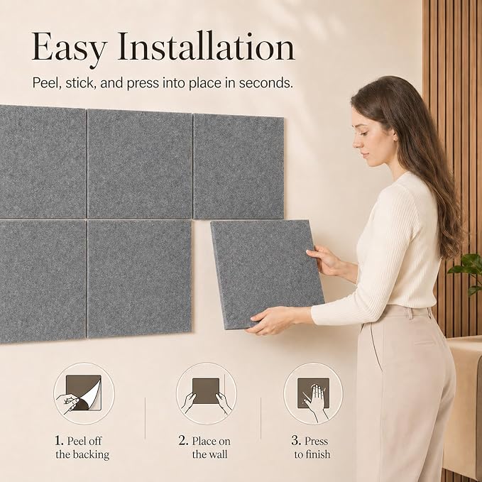 Felt Bulletin Board Tiles, Large Cork Board Alternative, 24 x 36 in | 0.35 in - Image 4