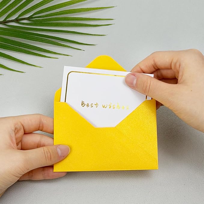 100 Pack Mini Pearl Gold Envelopes, 4 x 2.75" Shimmer Gift Card Envelopes - Image 5