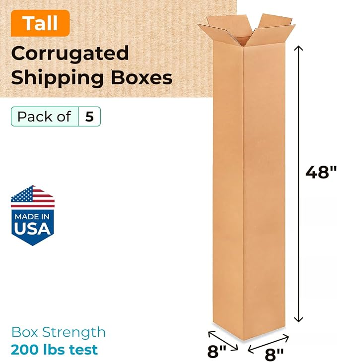 IDL Packaging 5-Pack Tall Shipping Boxes - Image 2