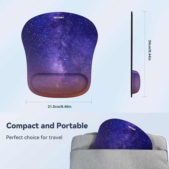 TECKNET 2 Pack Mouse Pad with Wrist Support, Ergonomic Gaming Mouse Pad Pain - Image 6