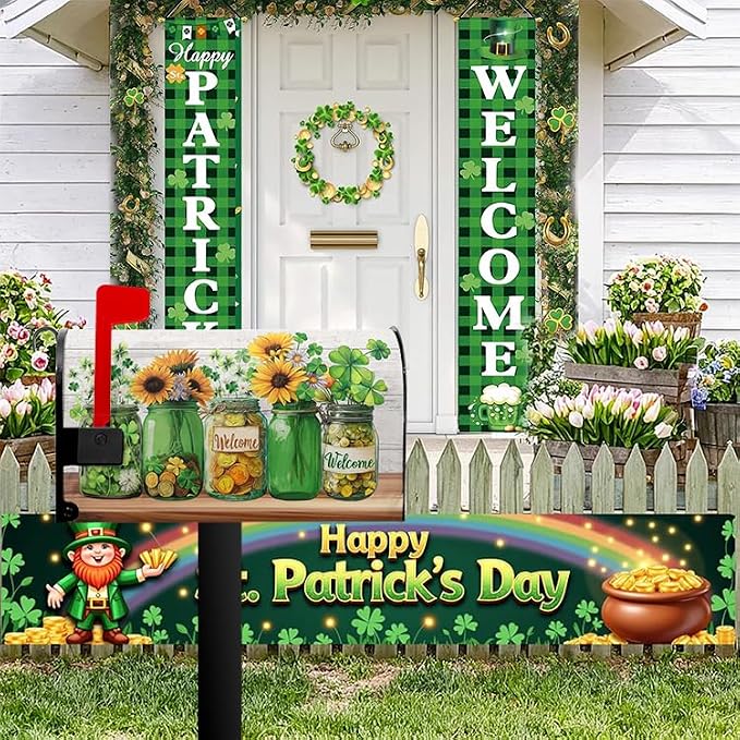 St Patricks Day Mailbox Covers Magnetic Standard Size St Patrick's Day Mailbox - Image 2