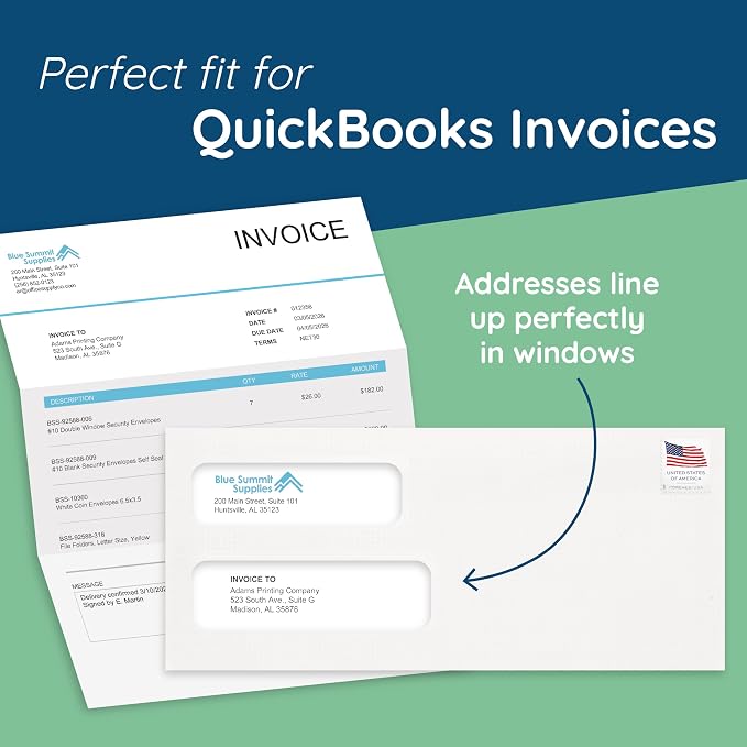 500 No. 10 Flip and Seal Double Window Security Envelopes - Image 2