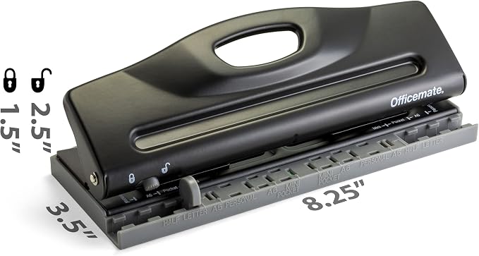 Officemate Adjustable 6-Hole Punch - Image 2