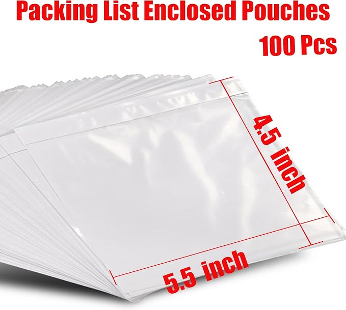 Packing List Enclosed Pouches 4.5 x 5.5 – Clear Self-Adhesive Shipping Label - Image 7
