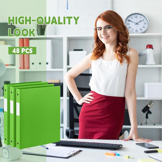 Henoyso 48 Pcs 3 Ring Binder 0.5 Inch Round Fits Letter Size 8.5'' x 11'' Paper - Image 5