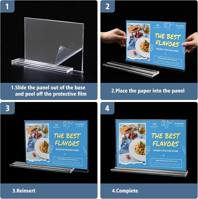 Comix Acrylic Sign Holder 11x8.5 Inches 6 Pack Horizontal T Shape Double Sided - Image 5