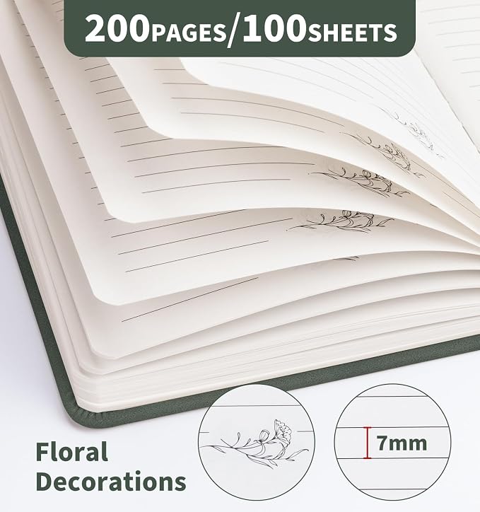 Lined Journal Notebook for Women Men, A5 Hardcover Leather Journals for Writing - Image 3
