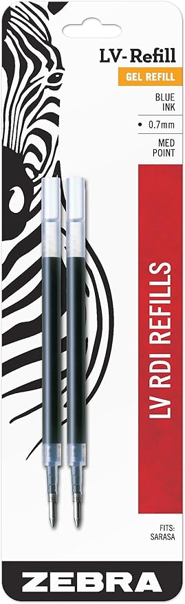 Zebra Pen, SARASA Gel Ink Pen Refills, 0.7mm Medium Point, Smooth Skip-Free by ZebraPen
