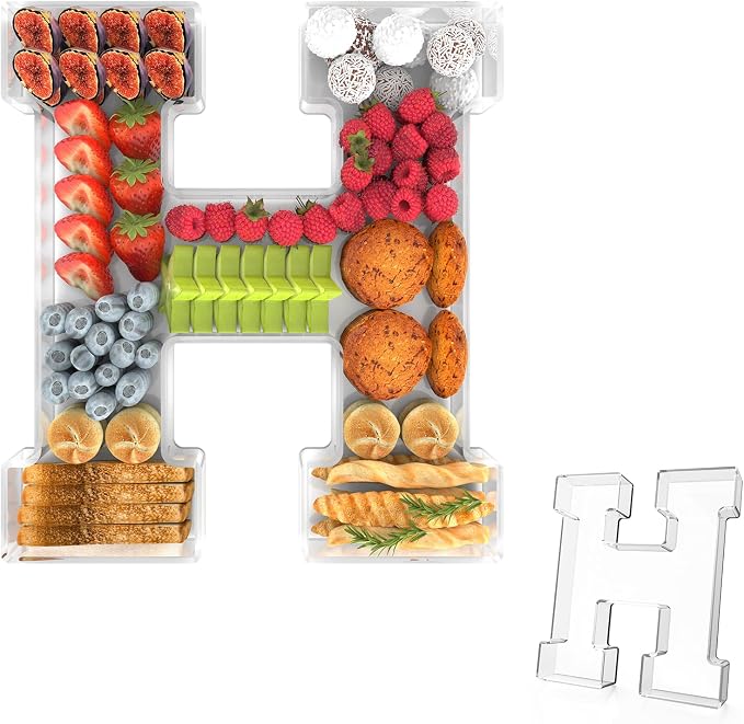 11" Acrylic Letter Charcuterie Tray, Charcuterie Letters Fillable Box by Tdsuco