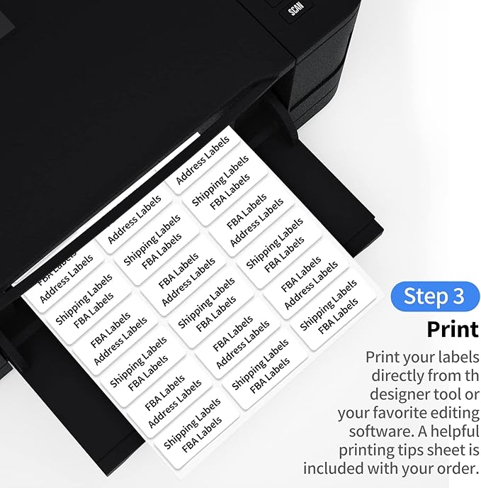 1" x2-5/8 Shipping Address Labels, Blank Mailing Labels, 30-UP White Self-Adhesive Name Tag Stickers for Inkjet and Laser Printer [100 Sheet 3000 Labels]-DeskLoop Office