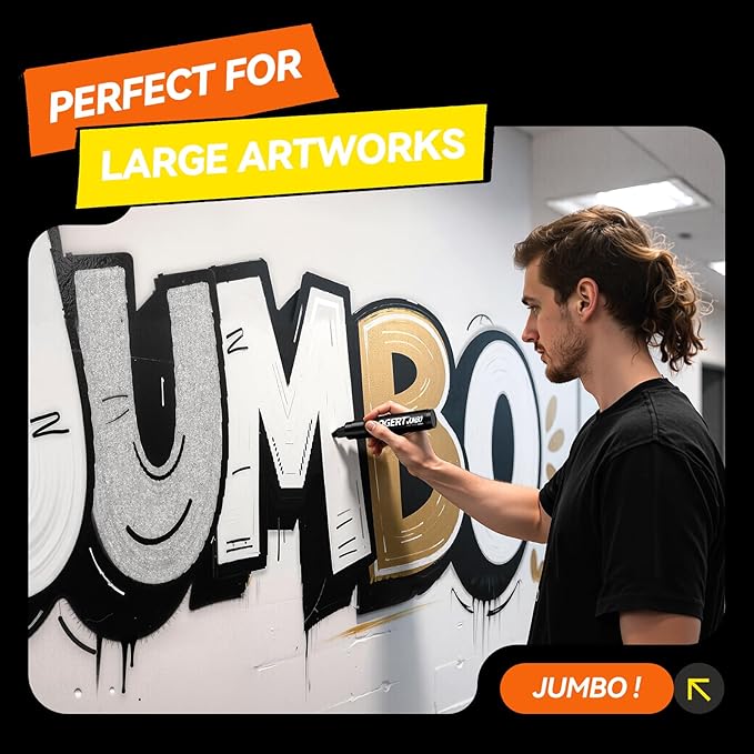 Coogert 3Pcs Coffee Jumbo Poster Markers, 15MM Thick Permanent Acrylic Graffiti - Image 5