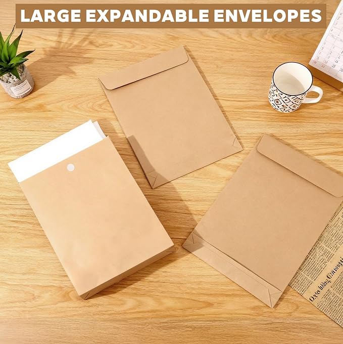 30 Pack Expandable Large Envelopes 9.4" x 13.2", 200 GSM Mailing Envelopes - Image 4
