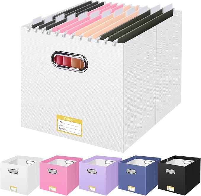 BALEINE File Organizer Box, Cardboard File Folder Organizer by BALEINE