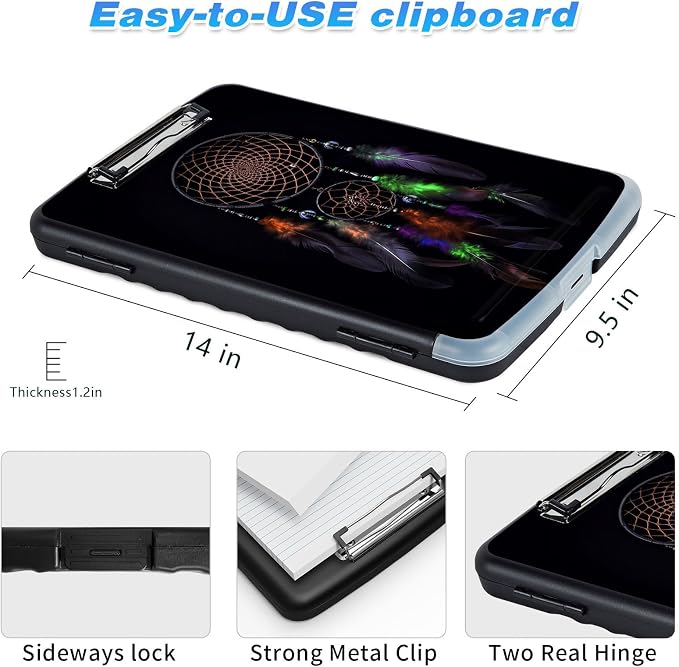 Clipboard with Storage, High Capacity Dreamcatcher 02 Storage Clipboard 9.5x14 - Image 3