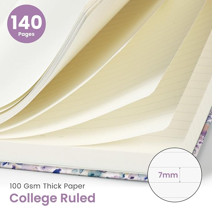 Taja Spiral Journal Notebook for Women, Pretty Hardcover Lined Notebook for - Image 2