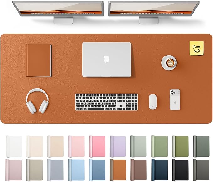 YSAGi Leather Desk Pad Protector, Office Desk Mat, Large Mouse Pad, Non-Slip PU by YSAGi