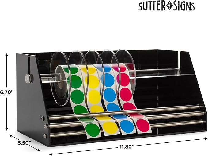 Roll Label Dispenser for Sticker Labels | Thick Durable Acrylic Sticker Roll - Image 2