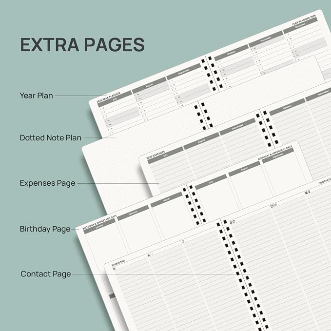 POPRUN 2026-2027 Academic Weekly Planner, Large 8.5" x 10.5" Horizontal Layout - Image 5