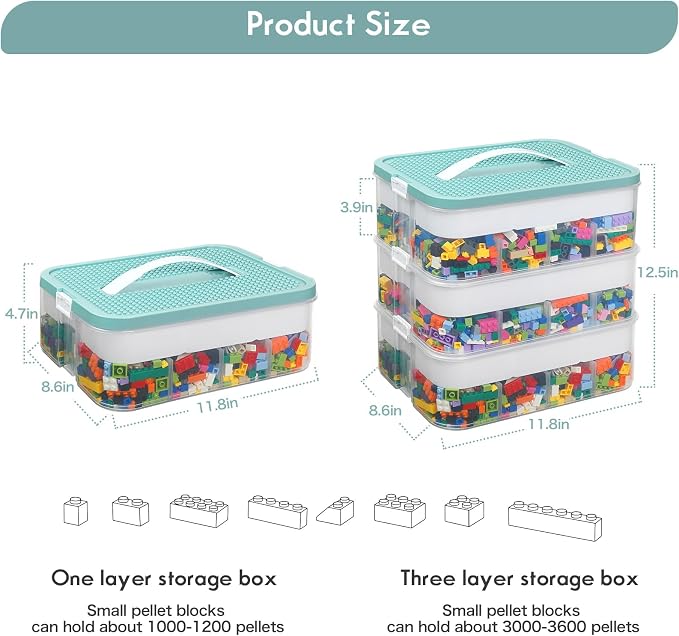 Douorgan Toy Storage Organizer for Lego Stackable Organizer Bins - Image 5